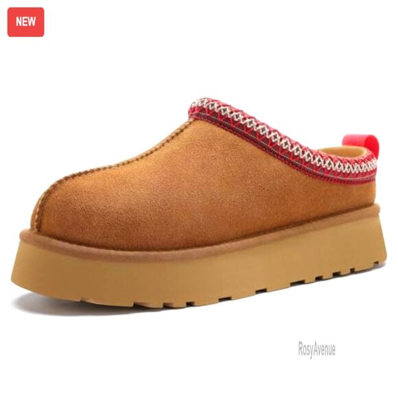 Platform Slipper Boots Fleece Lined Memory Foam Anti-Slip Indoor Outdoor - Picture 4 of 7